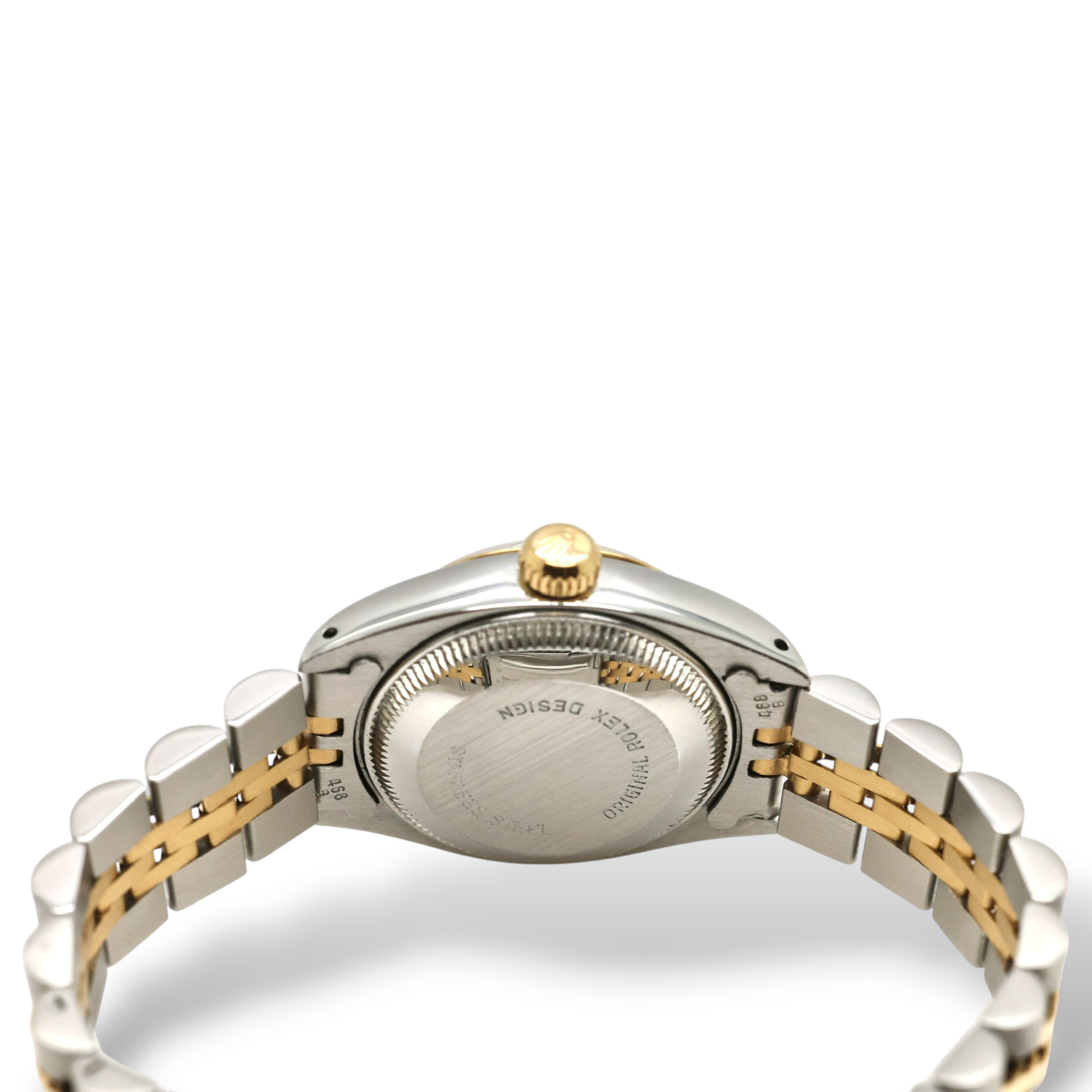 Lady-Datejust Jubileeband Geriffelte Lünette Weißes Blatt Stahl/Gold — Imagen 4 de 5