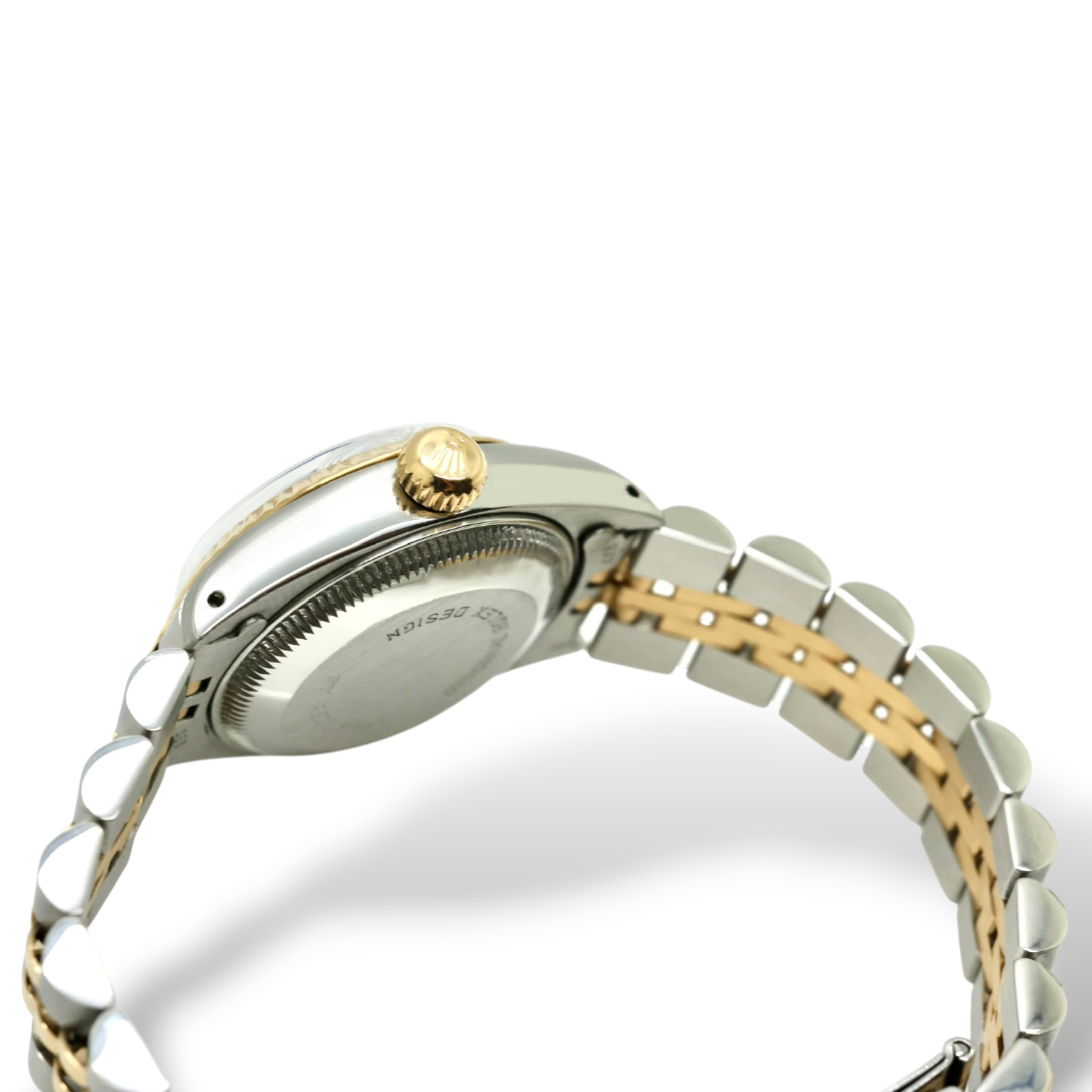 Lady-Datejust Jubileeband Geriffelte Lünette Weißes Blatt Stahl/Gold — Imagen 5 de 5