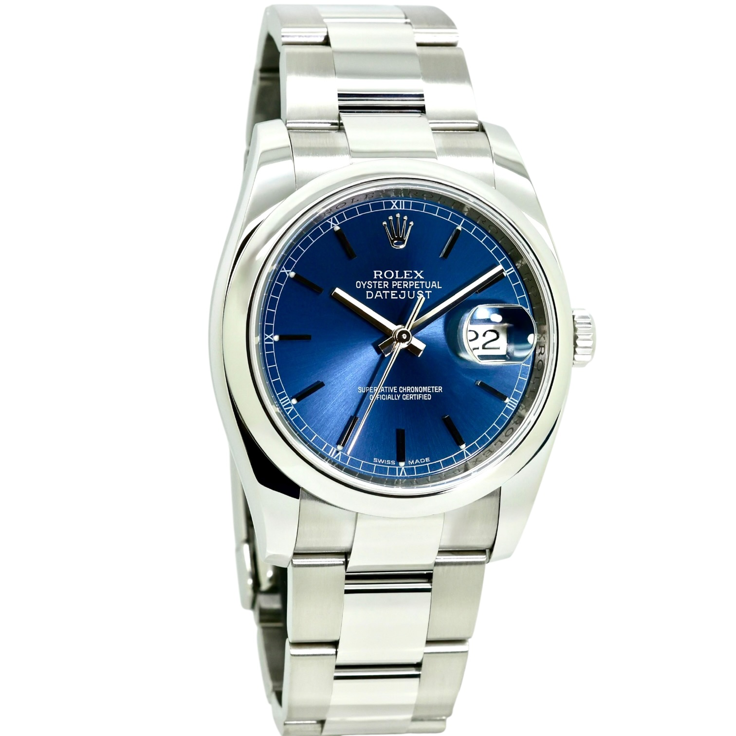 Datejust 36 Blaues Indexblatt Oysterband Glatte Lünette — Image 2 of 5
