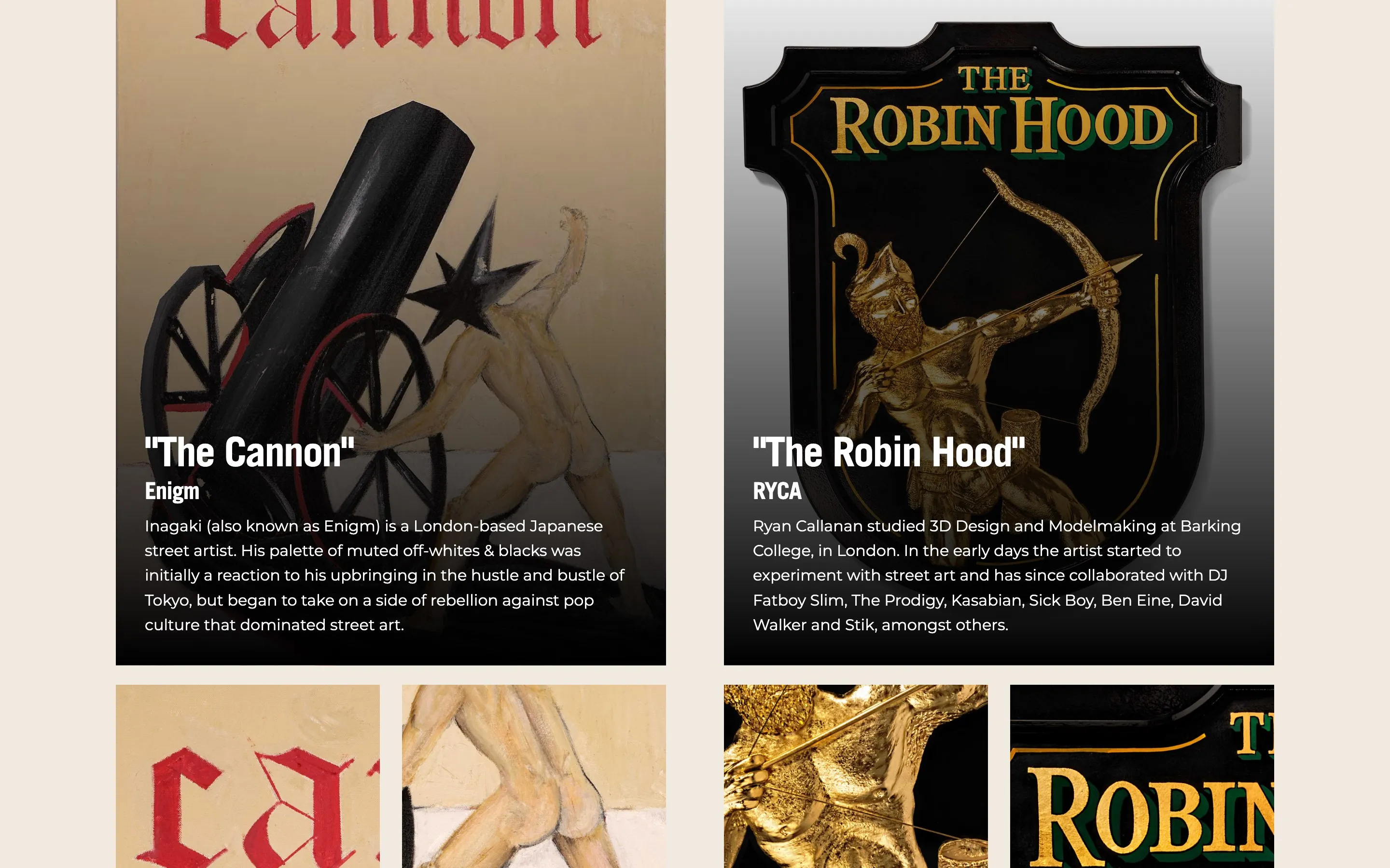 Full-screen pub sign artworks on The Pub Renaissance site
