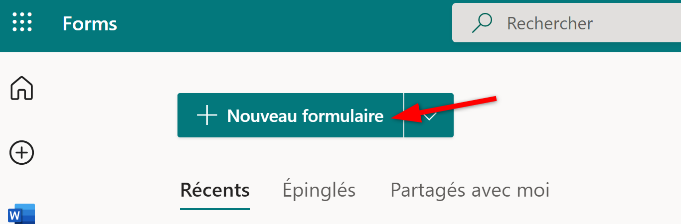 Créer Nouveau Formulaire Forms