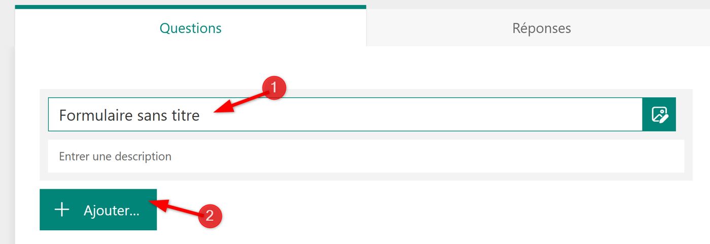 Modifier titre formulaire Microsoft Forms