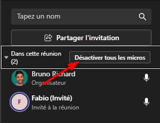 Désactiver micro Teams