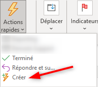 Outlook Créer Action Rapide