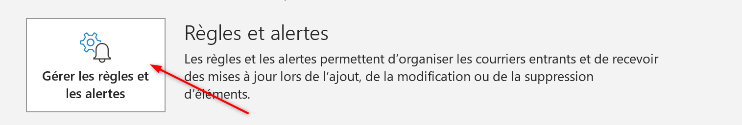 Outlook Bouton Règles