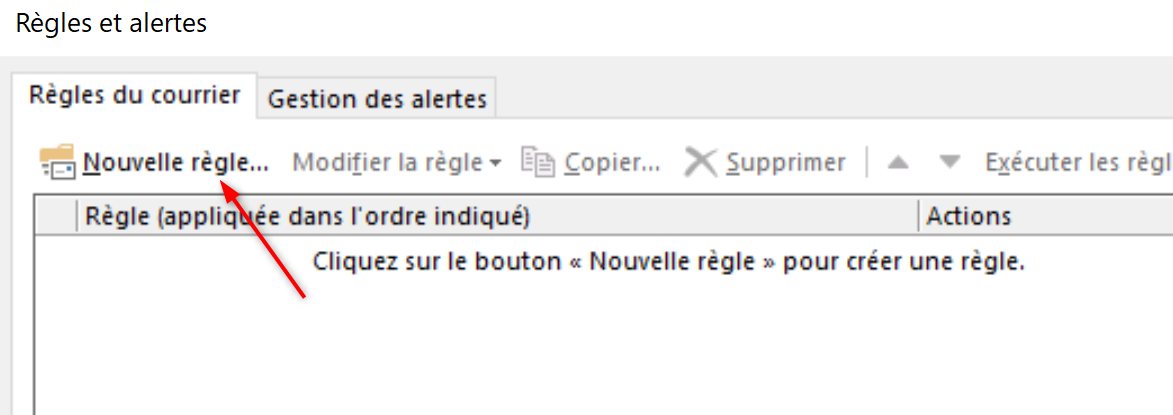 Outlook Nouvelle Règle