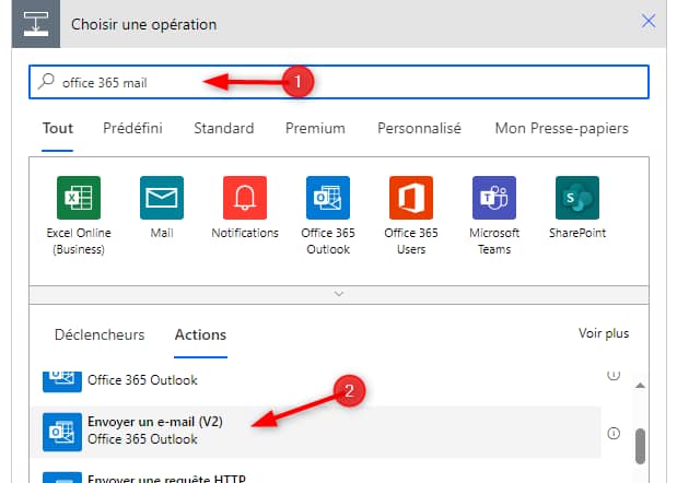 Envoi e-mail Power Automate