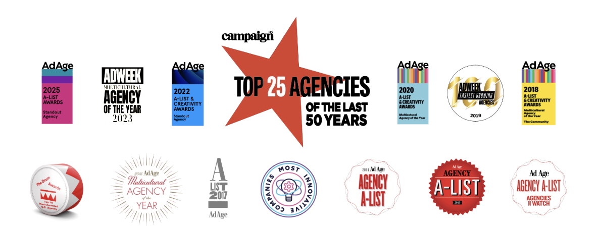 Awards logos from 2012 through 2024.