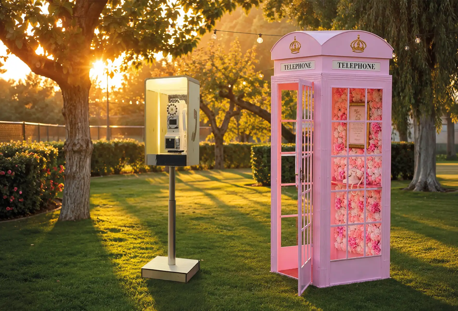 Phone Booth y London Booth con teléfonos de mensajes para bodas