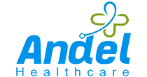 Andel software company logo with stylized blue and green icon above text.