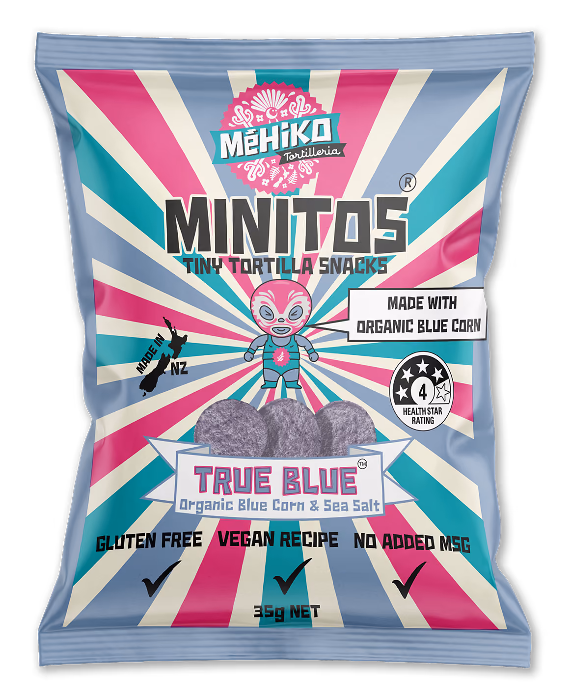 MINITOS Tiny Tortilla Snacks, True Blue, Organic Blue Corn & Sea Salt