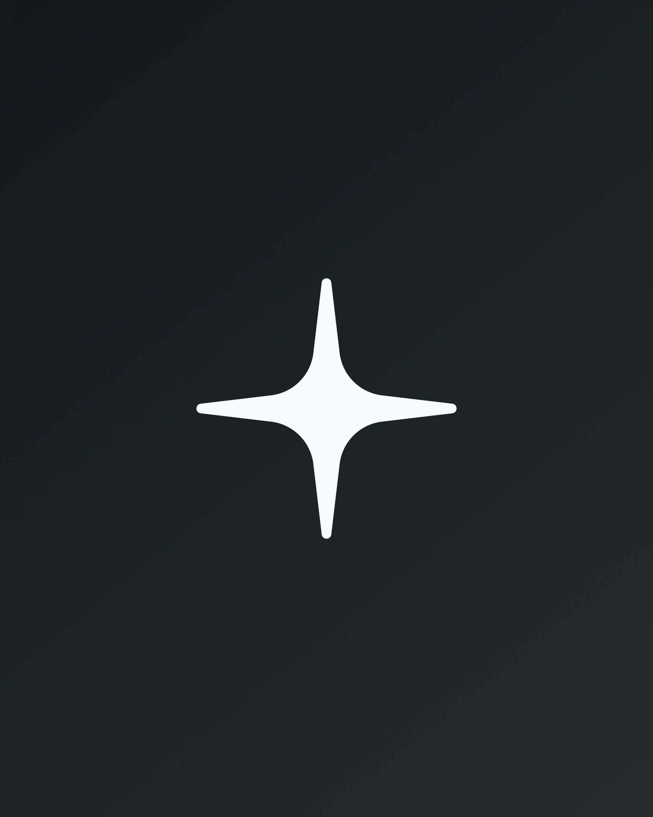 White four-pointed star shape on a dark gradient background.