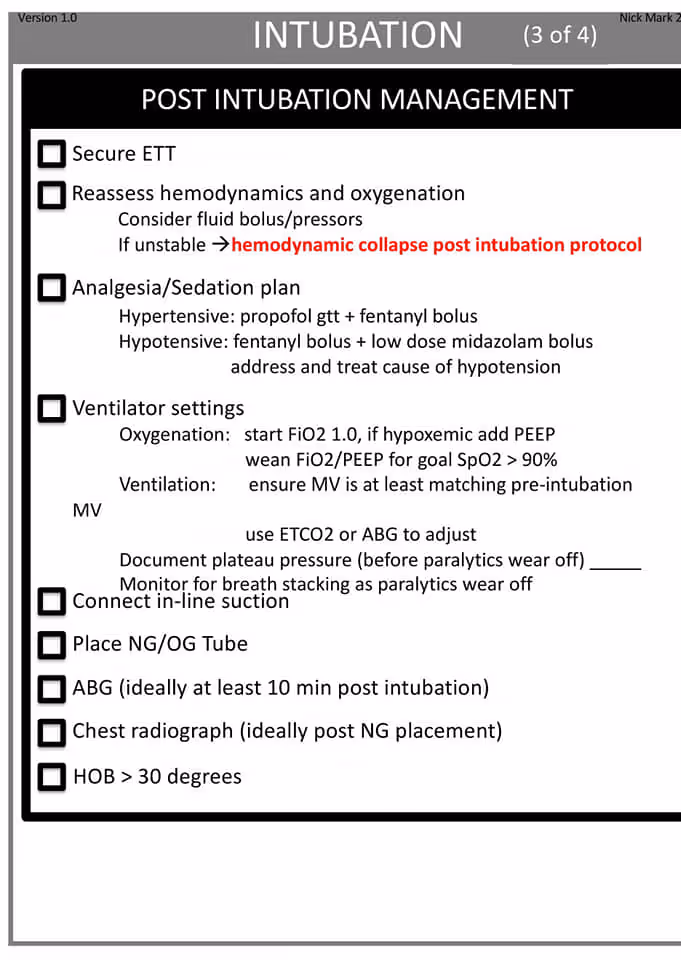 Airway intubation checklist 3