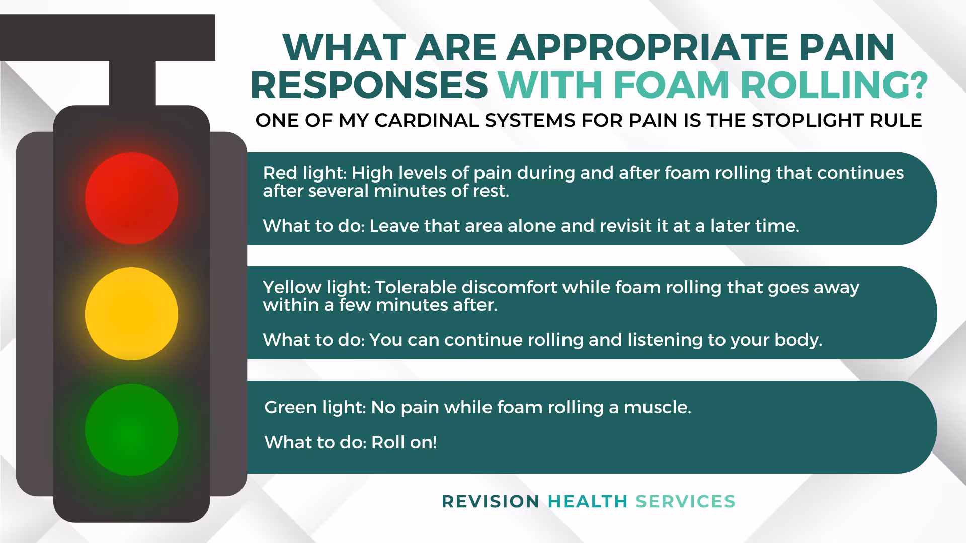 Stop Light System for Pain While Foam Rolling to Help Sciatica Pain