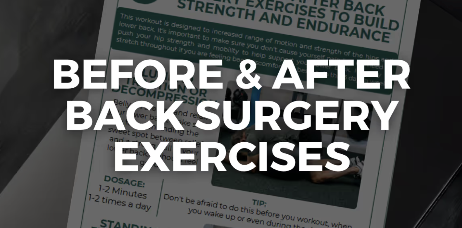 PDF of exercises before and after back surgery