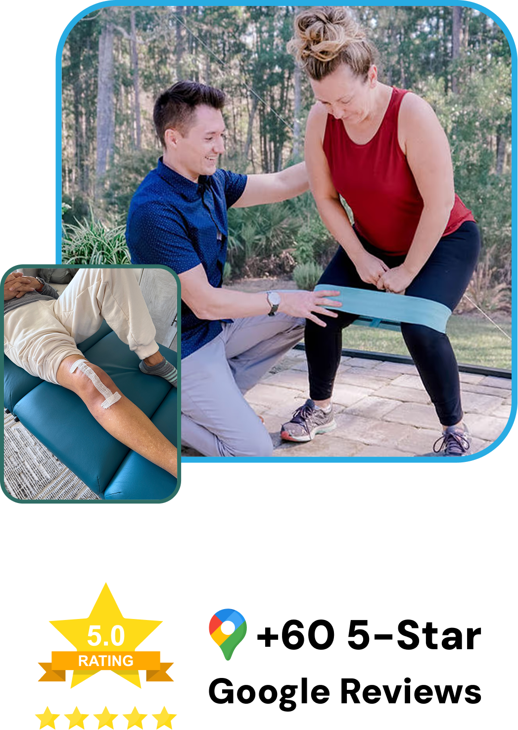 Dr. Michael Derry working with a physical therapy patient after knee replacement surgery