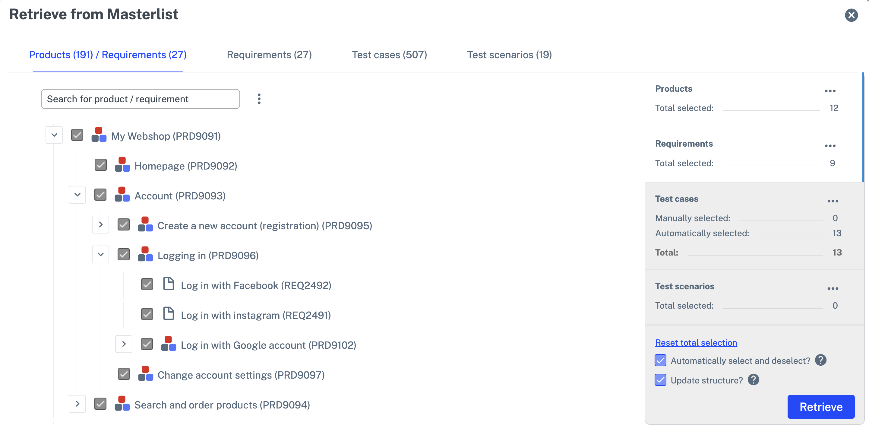 Screenshot Masterlist