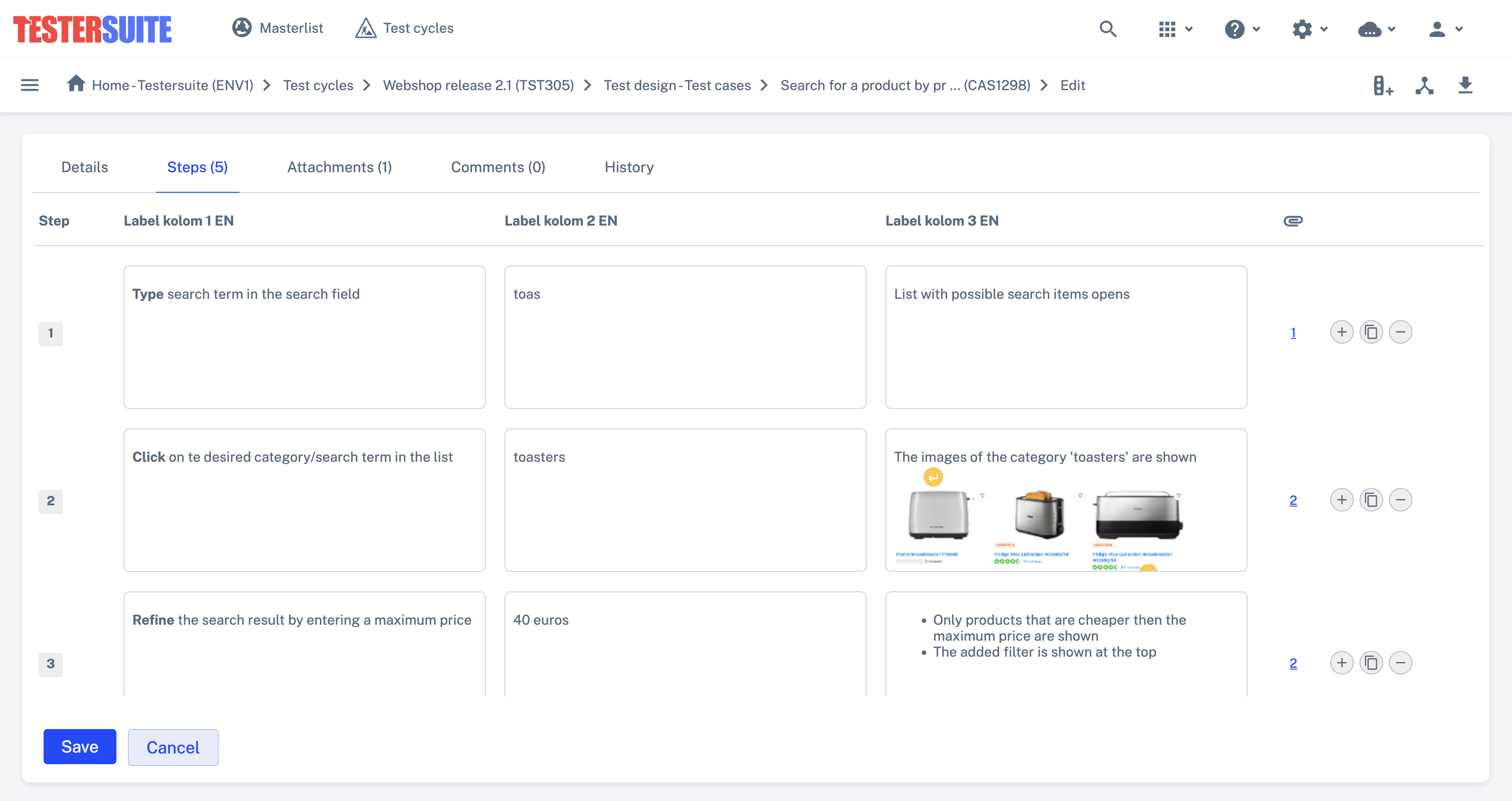 Screenshot Testontwerp