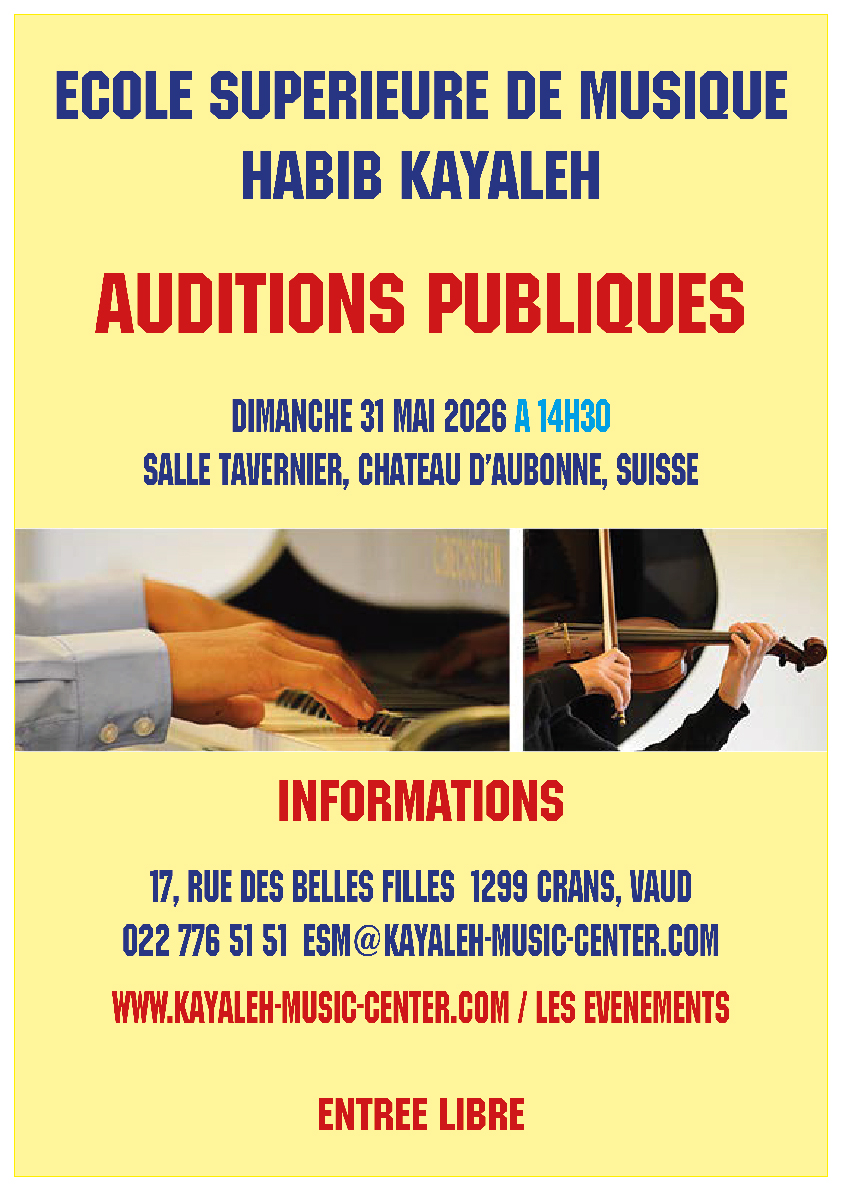 Kayaleh Music Center - Evénement - Auditions des élèves de l'Ecole Supérieure de Musique - Partie 2 - Saison 2025-2026
