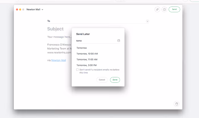 Newton mail send later demo