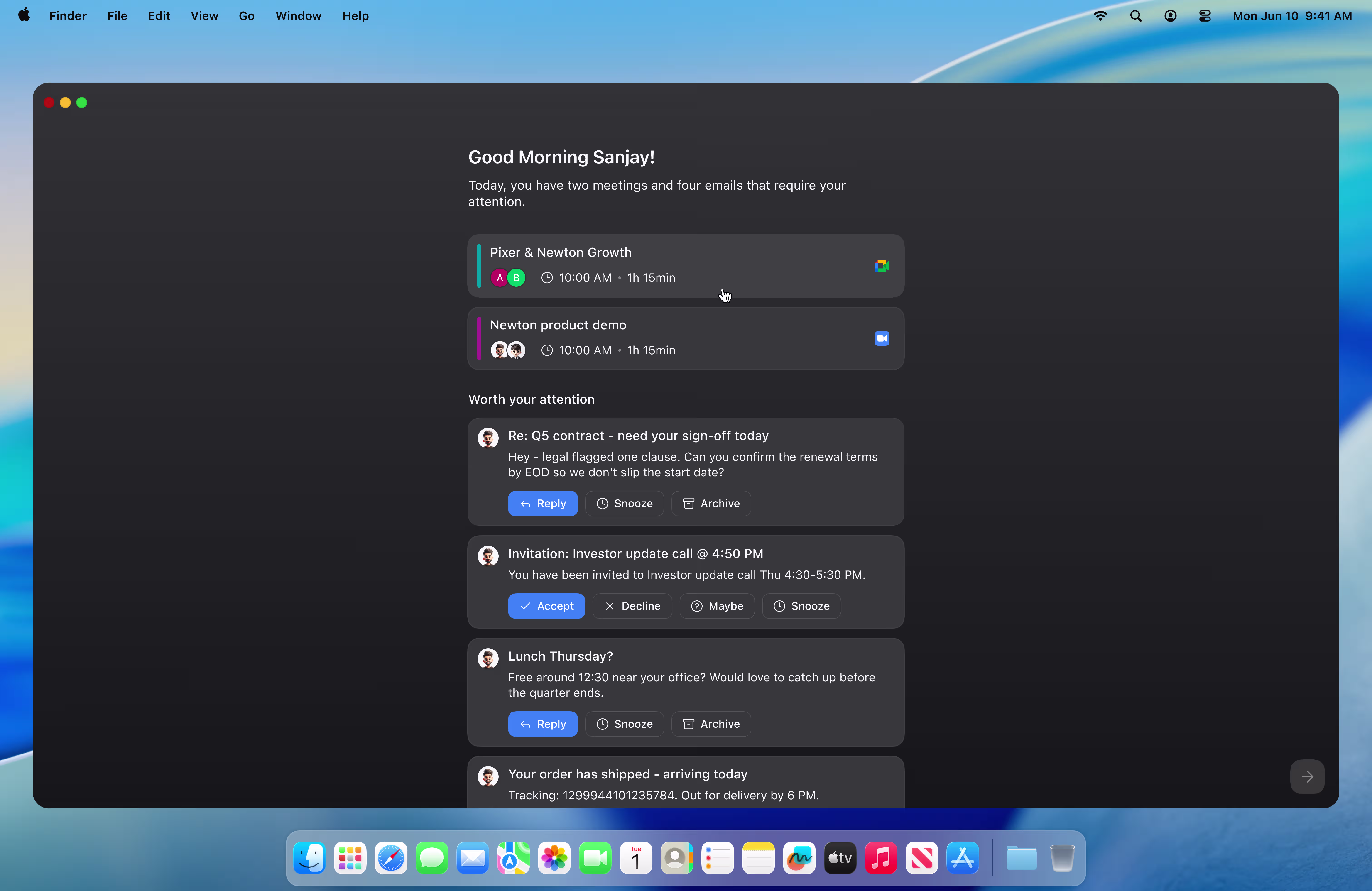Today — your AI-prioritized inbox