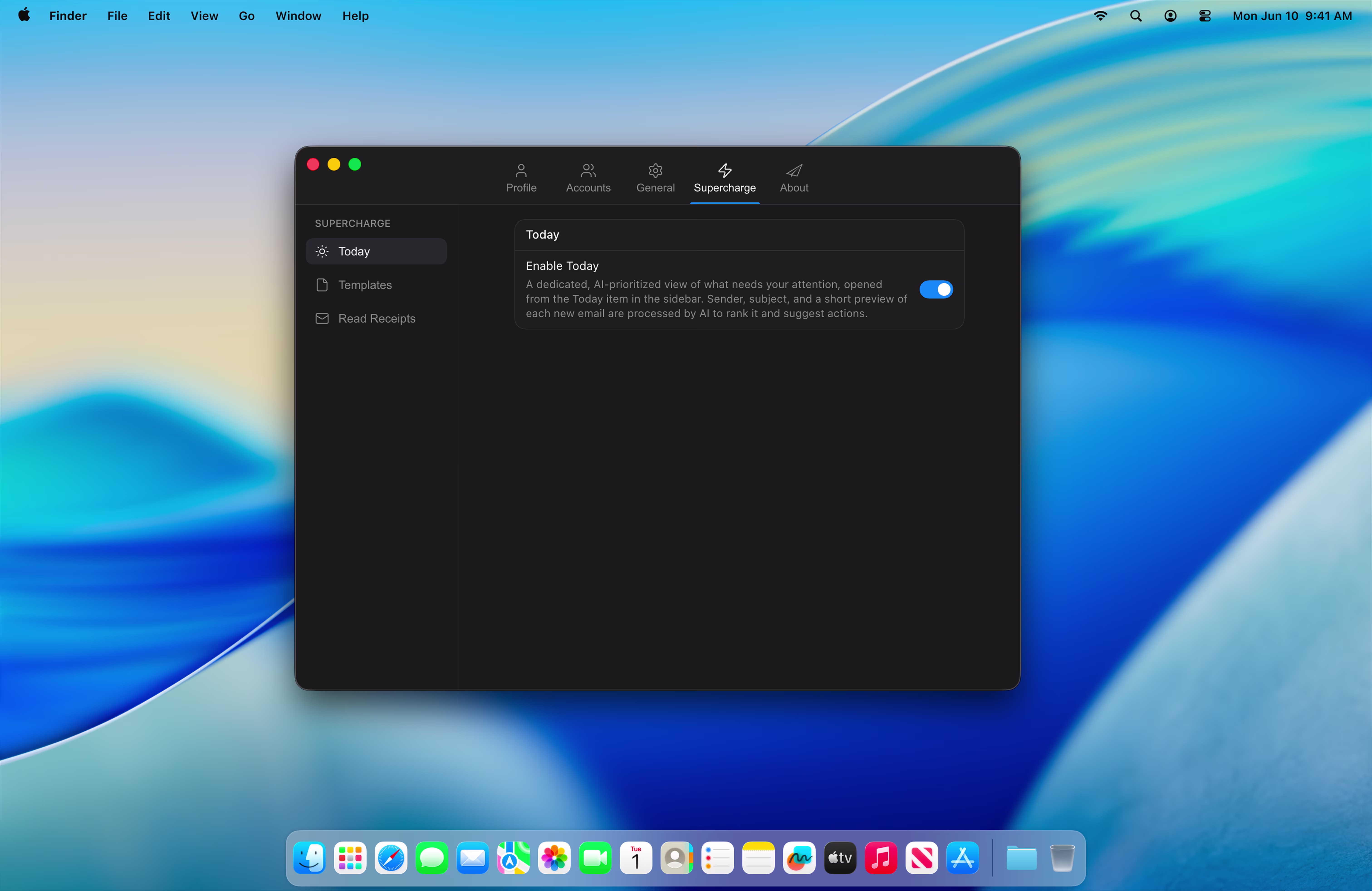 Settings → Supercharge