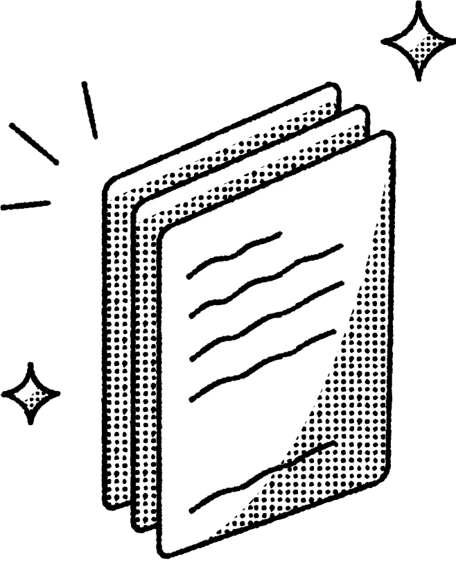 Icon of a document with text lines and a folded corner.