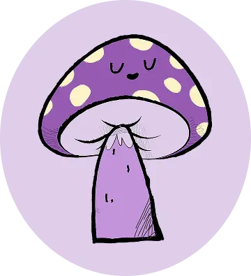 a purple mushroom illustration on a purple background