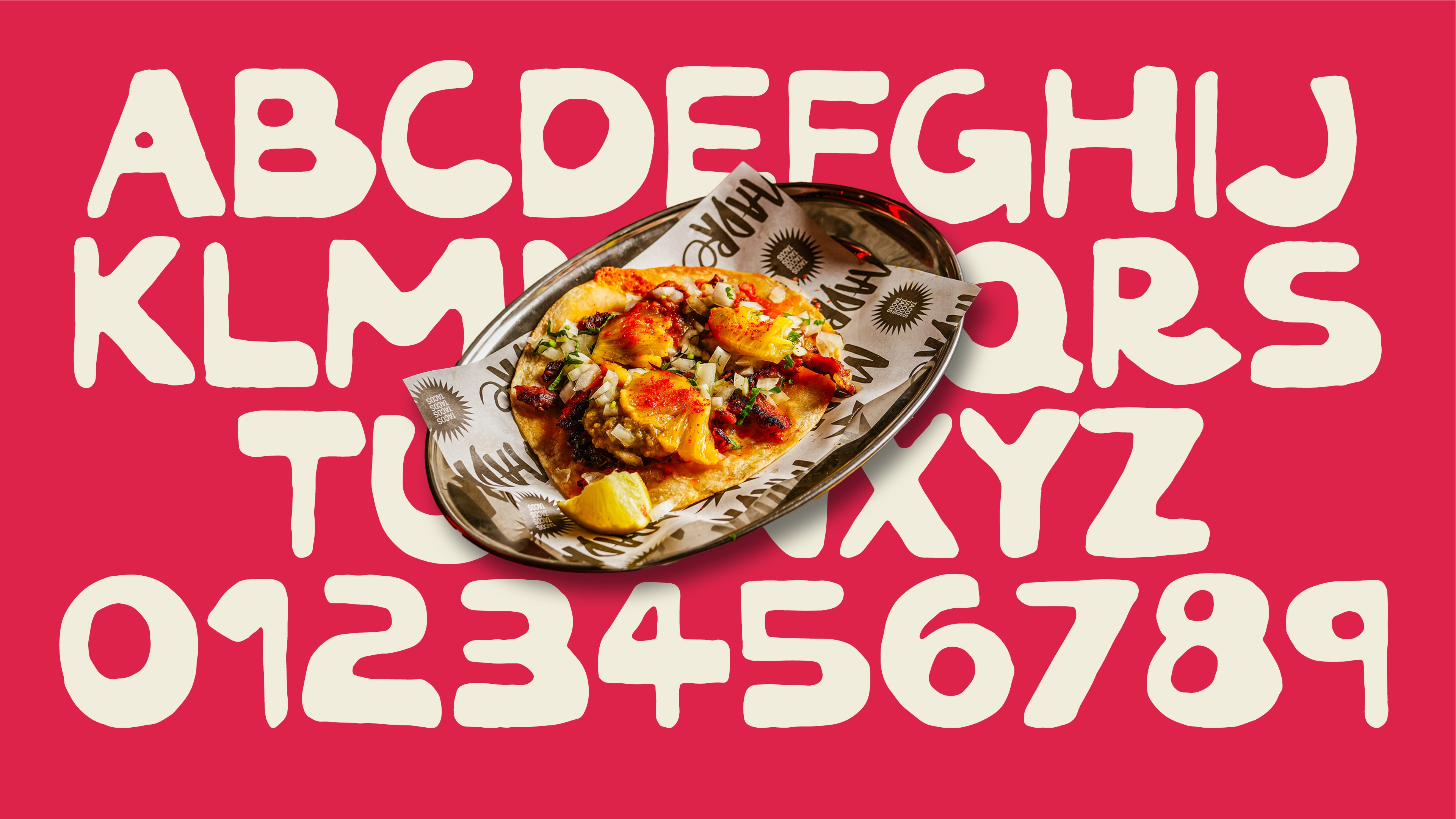 An image displaying the alphabet in the custom typeface created for Salon Madre for the brand identity created by Sanna Studio