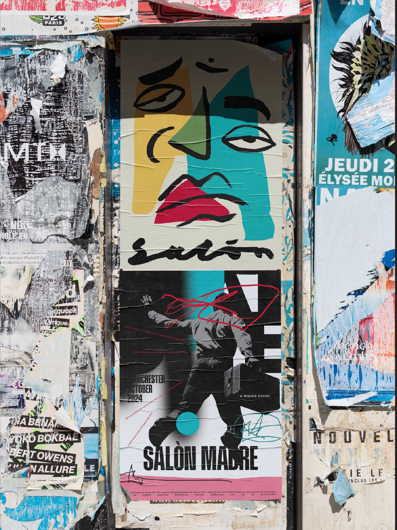 A mockup of 2 poster designs for Salon Madre created during their brand identity design project by Sanna Studio.