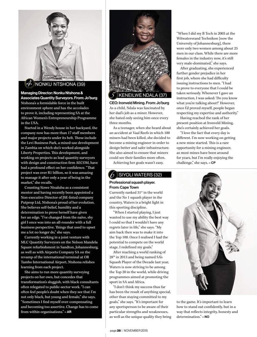 Destiny Magazine Power of 40 2015 portrait by Michelle Wastie