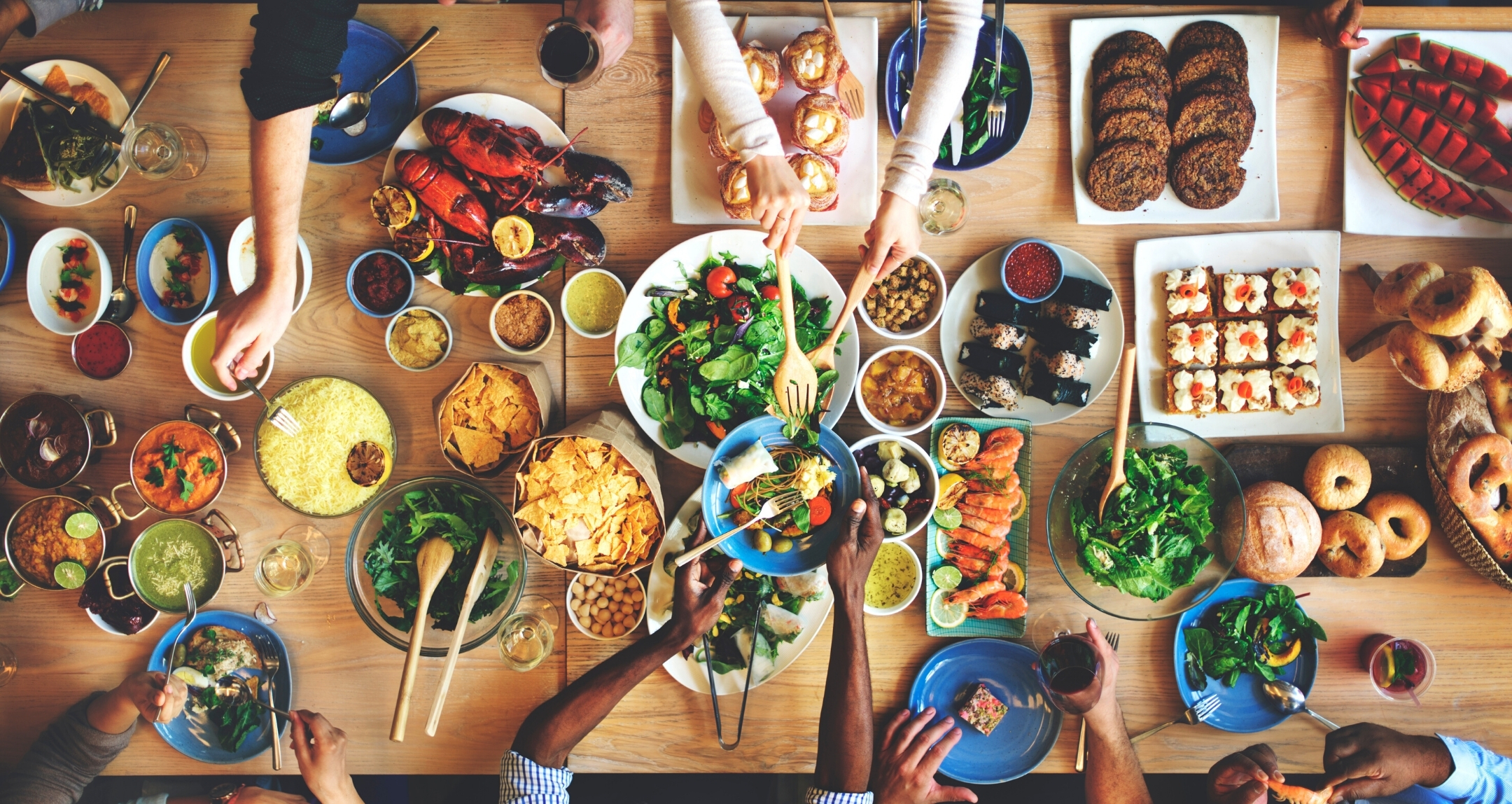 Dining with friends.