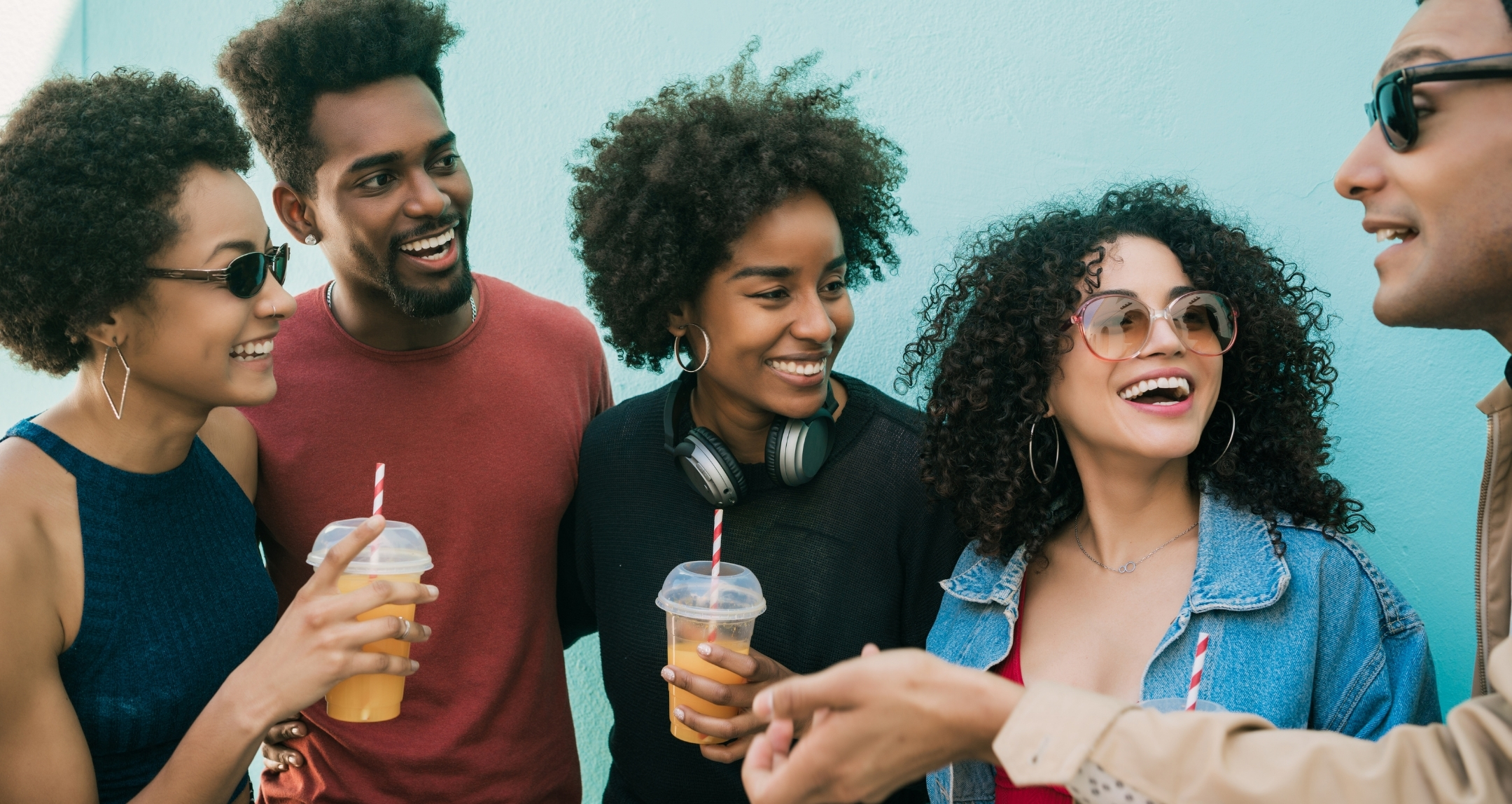 Mixed group of friends.