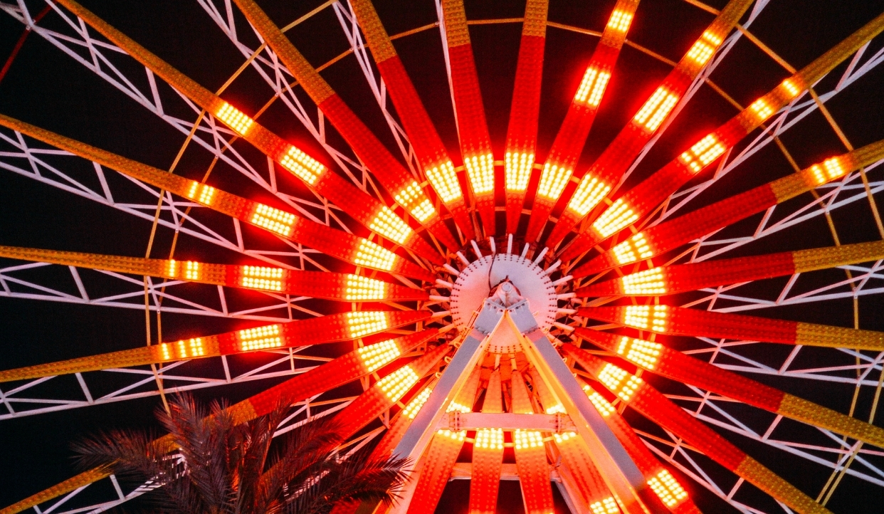 Ferris wheel at night.