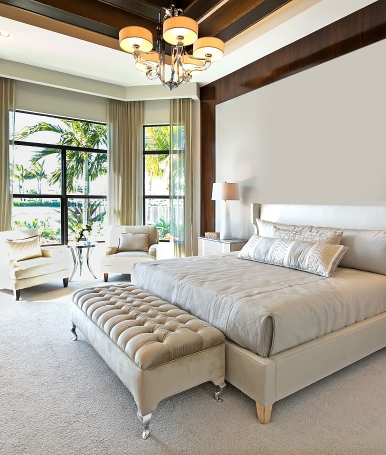 Master bedroom large windows.