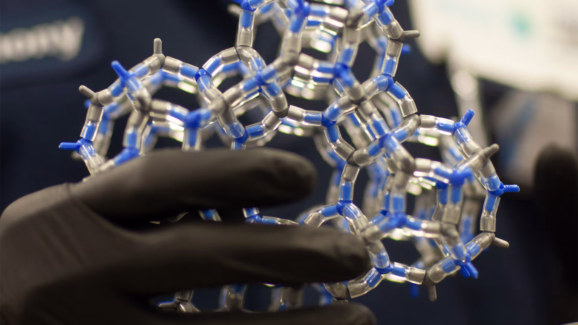 Close-up of a scientific model used in a commercial production by Camos Media.