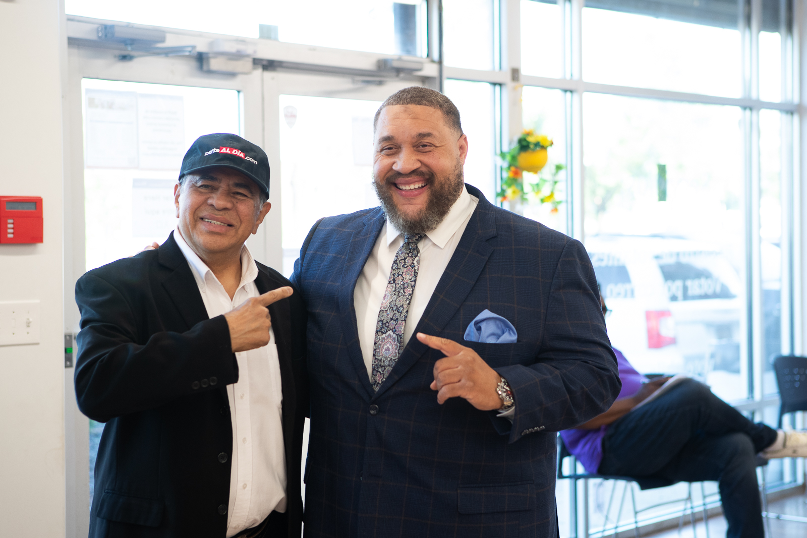 Chairman Omar Sabir and fellow event attendee at the Between the Ballots event on July 23rd.