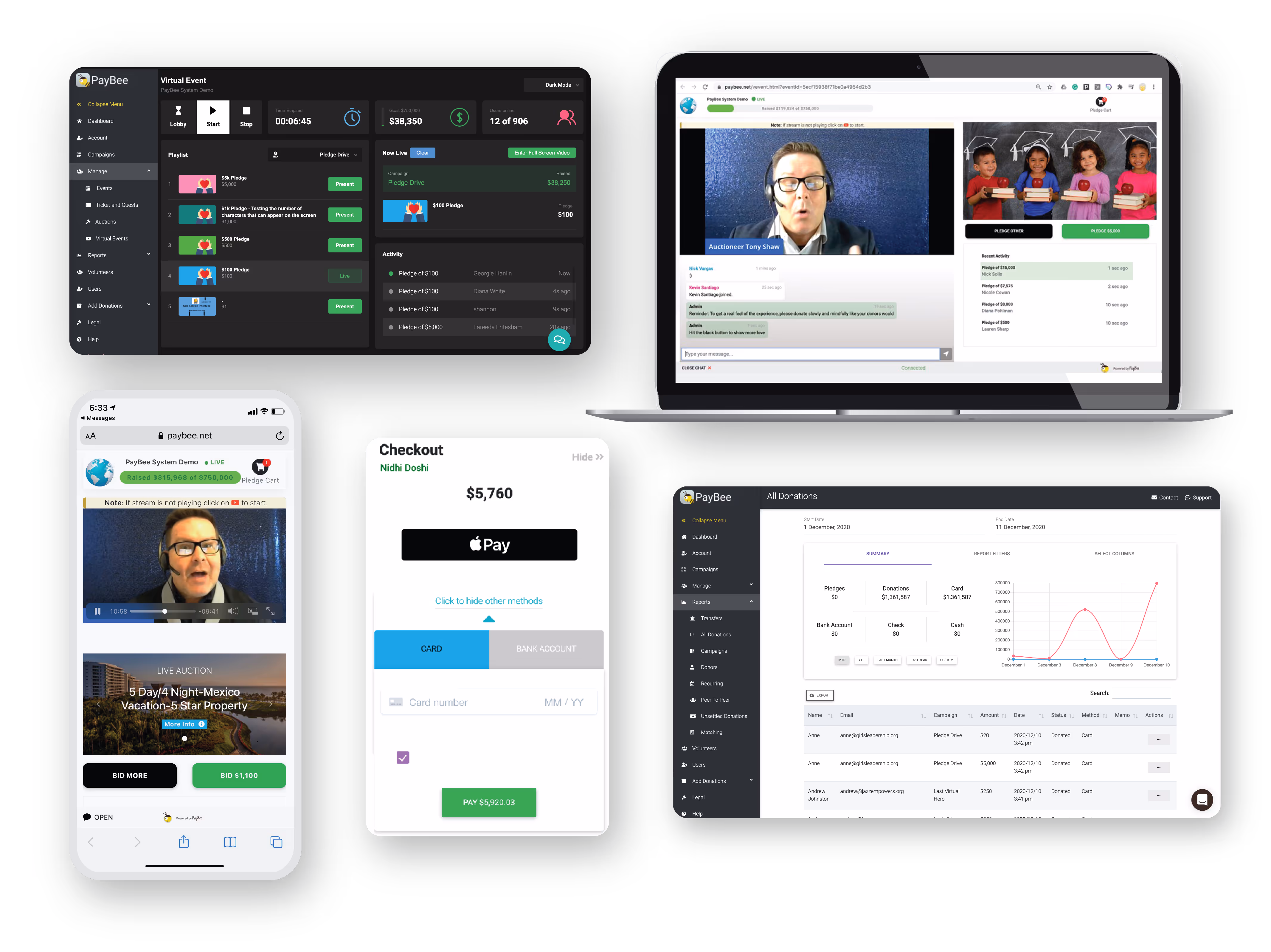 paybee virtual fundraising software