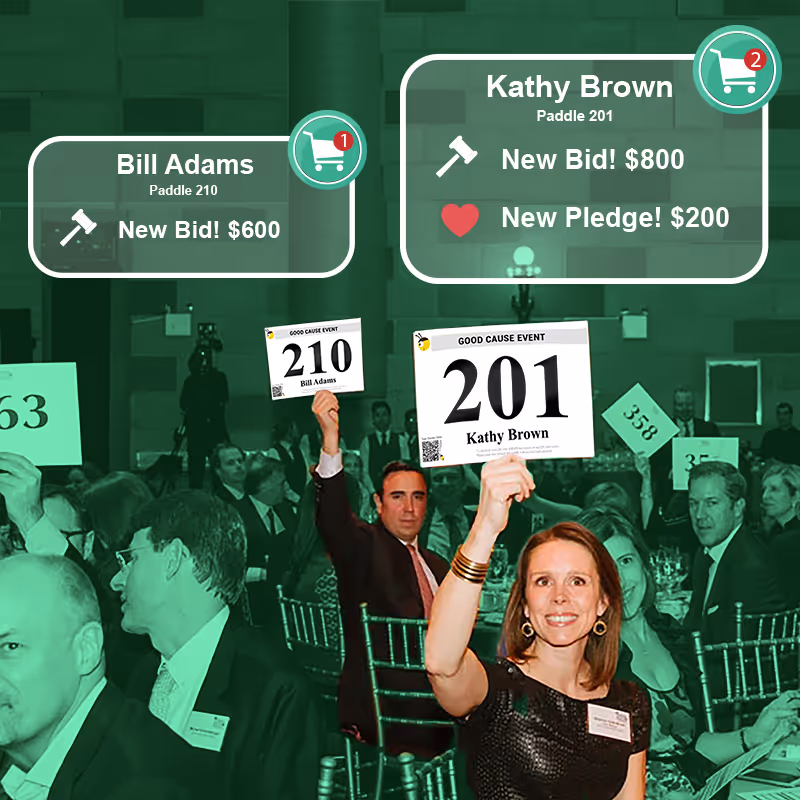 Bid Paddle Virtual Shopping Carts
