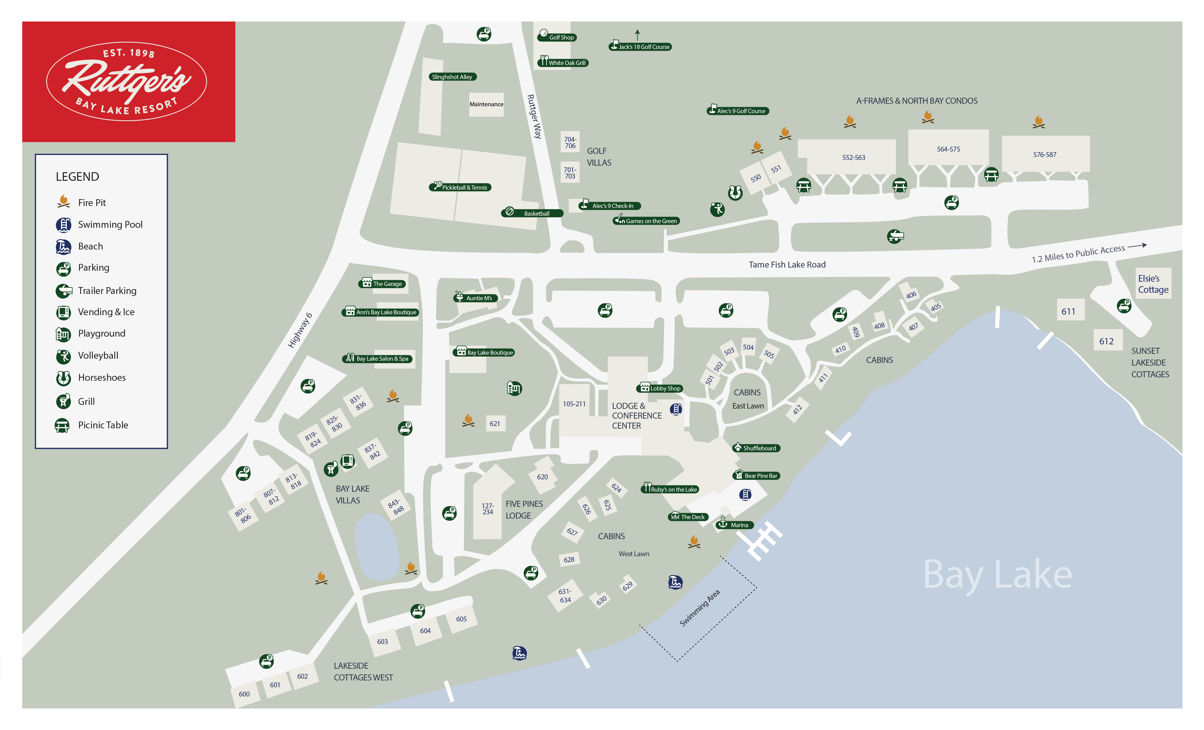 Ruttger's Resort Map