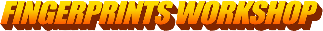 Fingerprints Workshop logo made in very neat Word Art