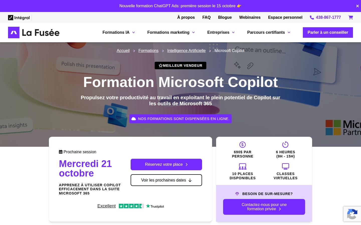 Page d'accueil de La Fusée
