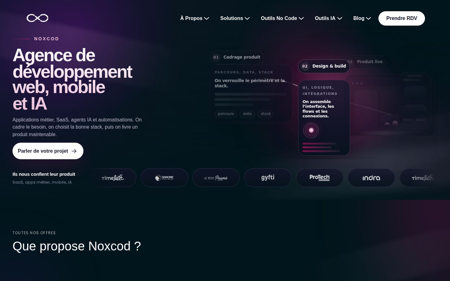 Page d'accueil de NOXCOD