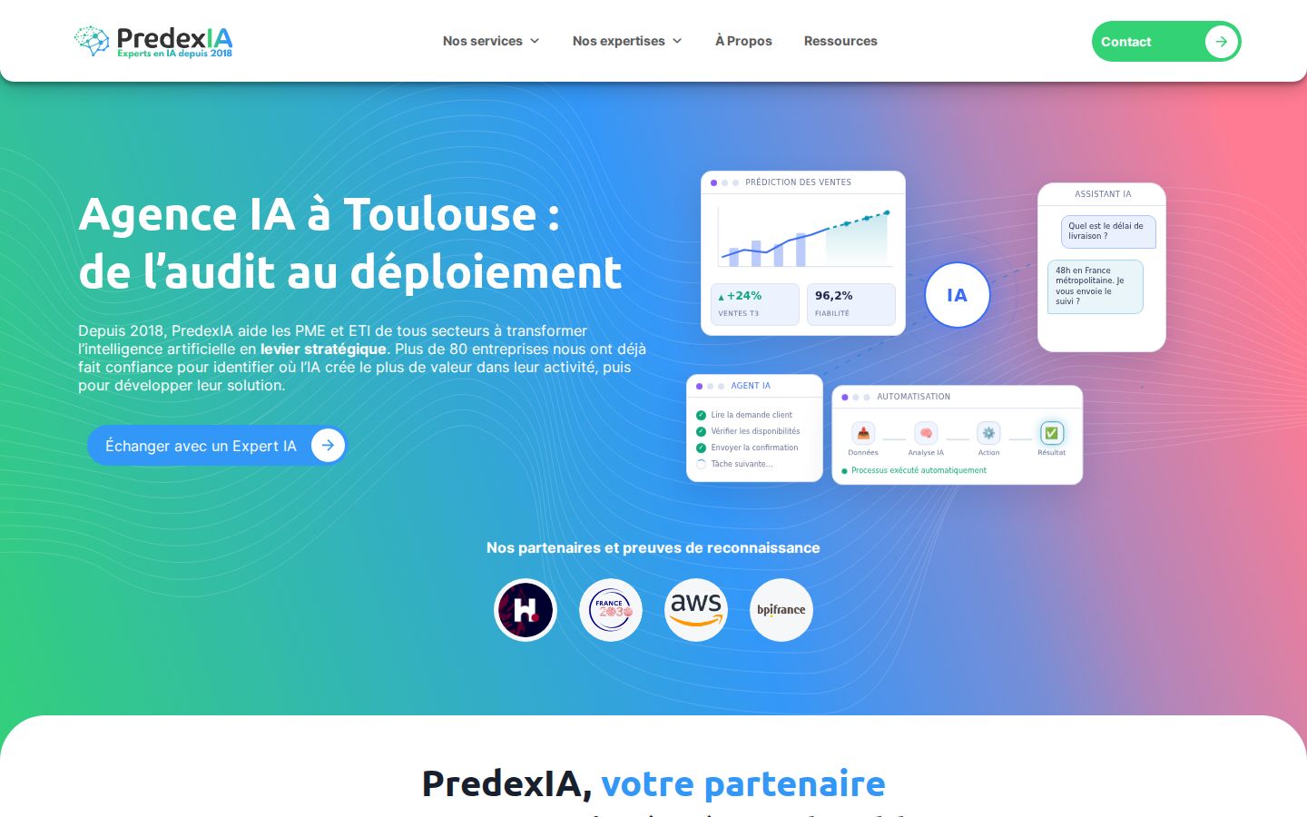 Page d'accueil de PredexIA