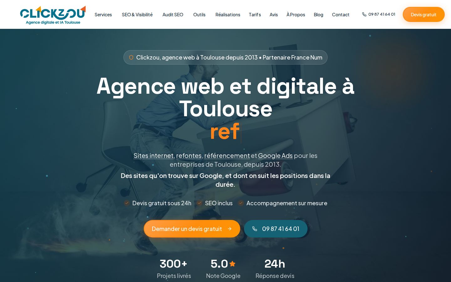 Page d'accueil de Clickzou