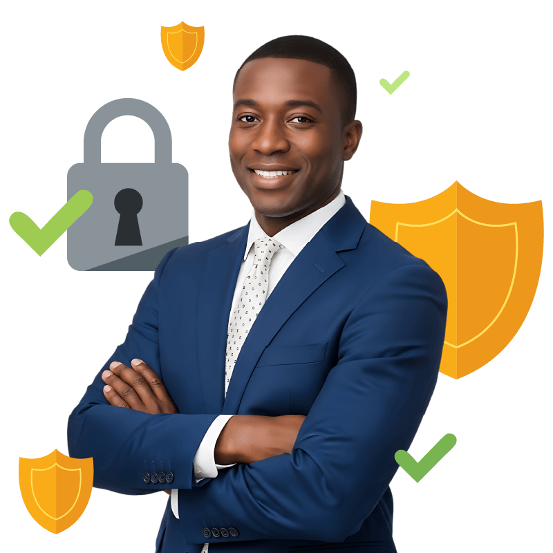 Girl with yellow circle and cash graphic