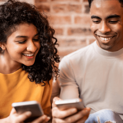 couple looking at computer