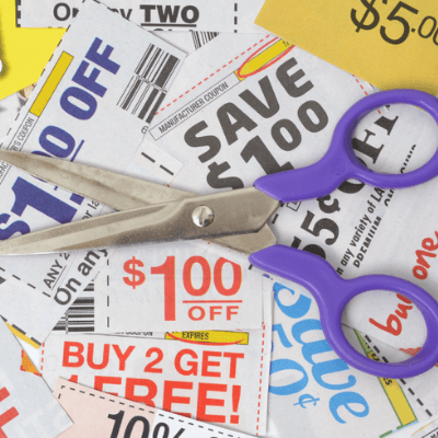 scissors on top of coupons