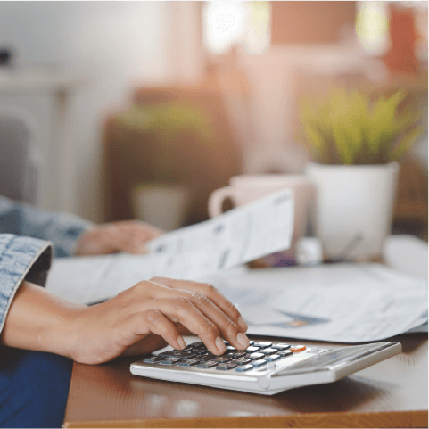 Borrower calculating personal loan payments