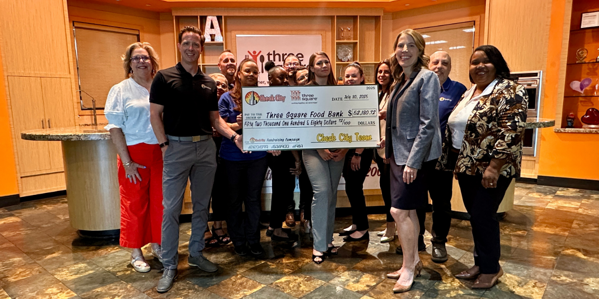 check city presenting three square donation check
